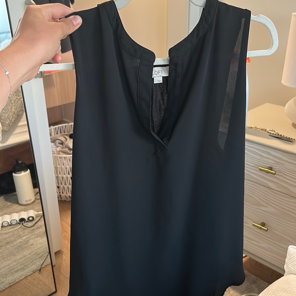 Black Silk Shirt with breathable back LOFT